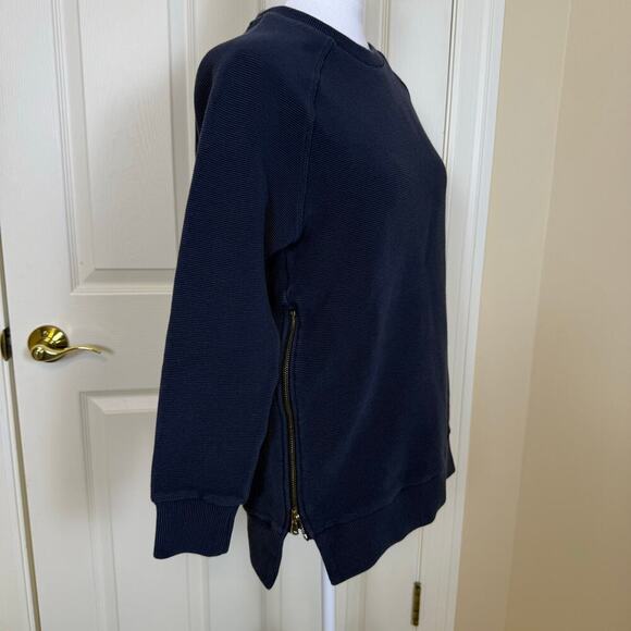 Varley Manning Sweatshirt Black Ribbed Extra Small Oversized Side Zippers VGUC - Picture 5 of 9